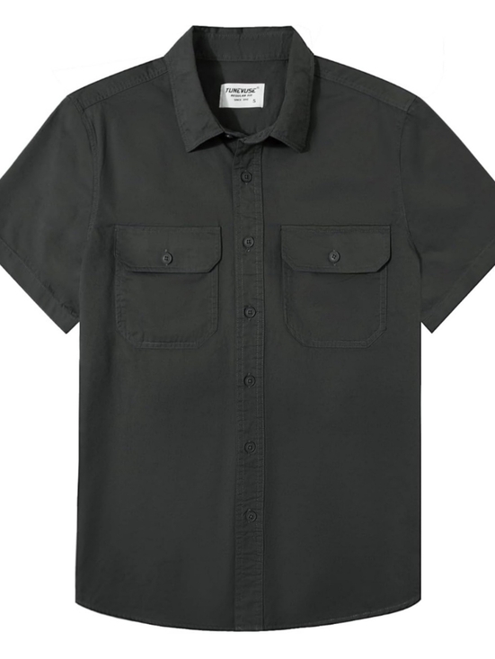 Other - Men’s Short Sleeve Button Down Work Shirt Dark Gray 2X NWT 100% Cotton